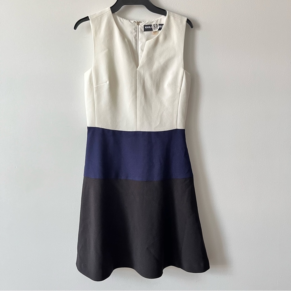 Karl Lagerfeld Multi Colour Block Fit and flare Dress sz2